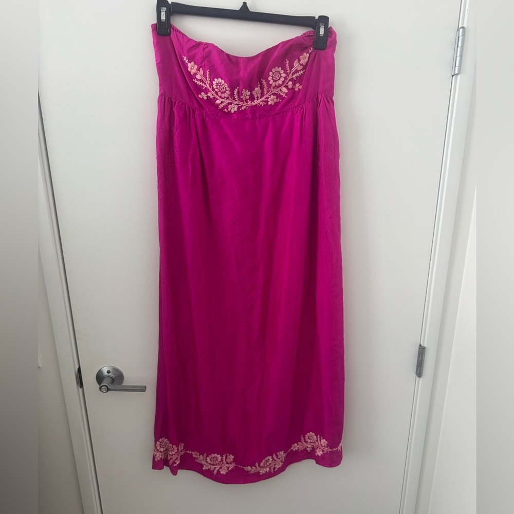 Calypso St. Barth silk embroidered midi dress